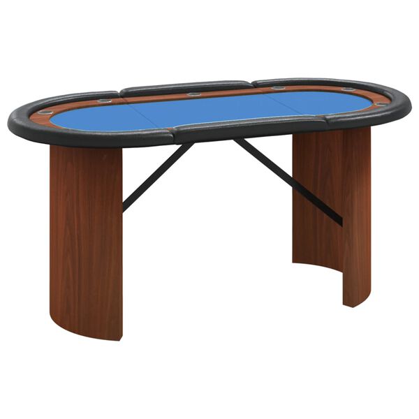 vidaXL Mesa de p&oacute;quer para 10 jugadores azul 160x80x75 cm