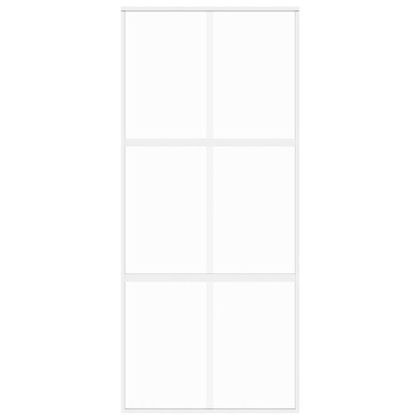 vidaXL Puerta corredera vidrio templado y aluminio blanca 90x205 cm