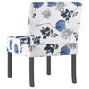 vidaXL Silla tapizada de tela con estampado de flores azul