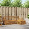 vidaXL Juegos de sof&aacute;s 4 pcs Natural Madera de Acacia S&oacute;lida