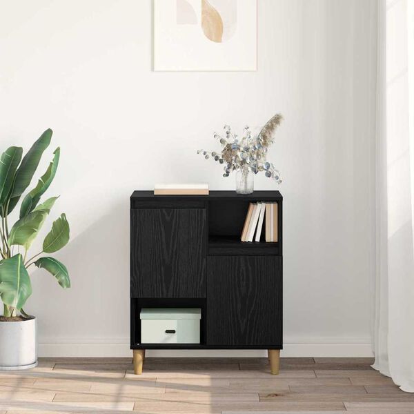 vidaXL Vitrina Roble negro 35 x 60 x 70 cm Madera contrachapada