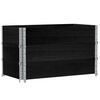 vidaXL Collares de palets 3 uds madera maciza de pino negro 100x50 cm