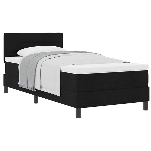 vidaXL Cama tipo Box Spring con colch&oacute;n Negro 90 x 190 cm tela