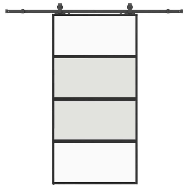 vidaXL Puerta corredera herrajes negro 102,5x205 cm vidrio templado