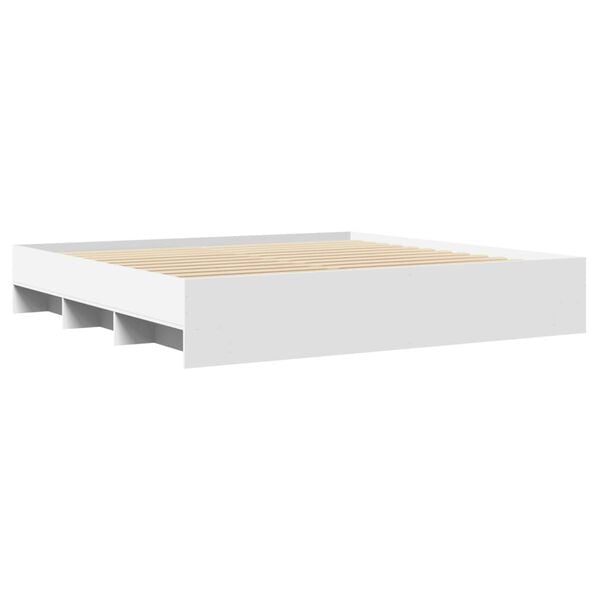 vidaXL Cama sin colch&oacute;n blanca 180x200 cm madera de ingenier&iacute;a