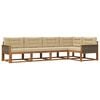 vidaXL Conjunto de sof&aacute;s de exterior con coj&iacute;n 5 pcs Natural y Beige