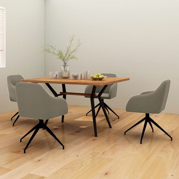 vidaXL Sillas de comedor 4 unidades terciopelo gris claro
