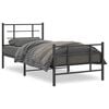 vidaXL Estructura cama sin colch&oacute;n con estribo metal negro 90x200 cm