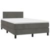 vidaXL Cama box spring colch&oacute;n y LED terciopelo gris oscuro 120x200 cm