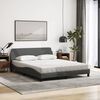 vidaXL Cama con colchón Dover de tela gris oscuro 160x200 cm