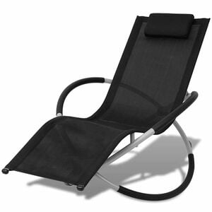 vidaXL Tumbona geom&eacute;trica de jard&iacute;n acero negro y gris