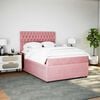vidaXL Cama box spring con colch&oacute;n terciopelo rosa 160x200 cm