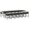 vidaXL Set comedor de jard&iacute;n con cojines 13 pzas rat&aacute;n sint&eacute;tico negro