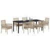 vidaXL Conjunto de Comedor de Jard&iacute;n 7 pcs Beige rat&aacute;n sint&eacute;tico