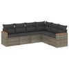 vidaXL Set de muebles de jard&iacute;n 6 pzas y cojines rat&aacute;n sint&eacute;tico gris