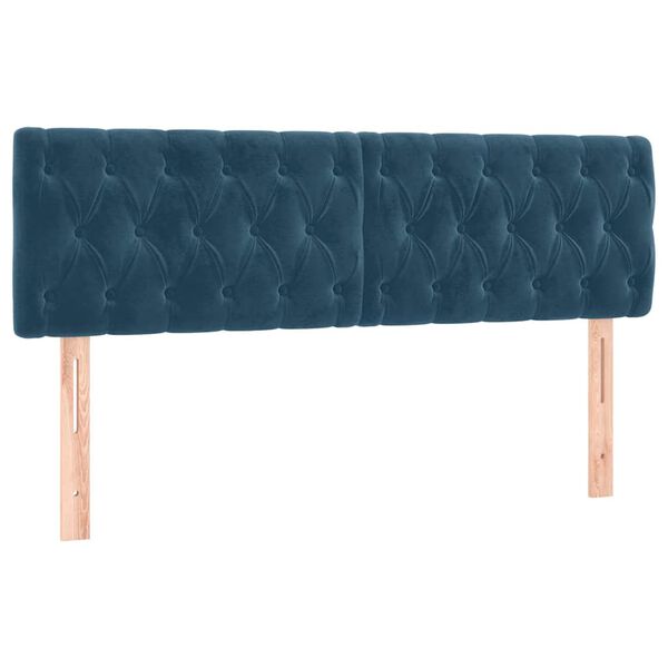 vidaXL Cabeceros terciopelo azul oscuro 160x7x78/88 cm