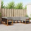vidaXL Conjunto de sof&aacute;s de exterior 9 pcs Gris Natural y Claro