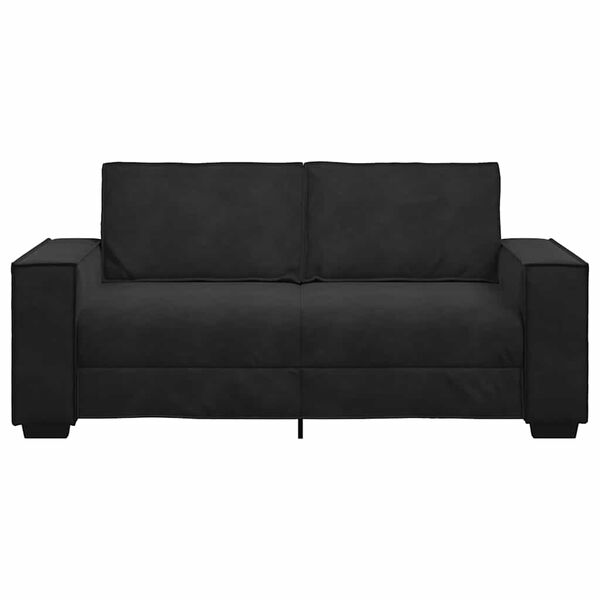 vidaXL Sof&aacute; de 2 plazas terciopelo negro 180x78x84 cm