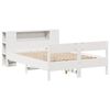 vidaXL Cama con estanter&iacute;a sin colch&oacute;n madera maciza blanca 140x190 cm