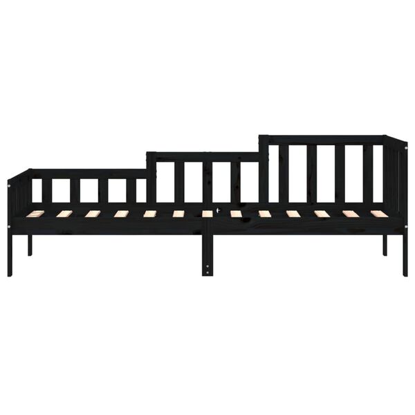 vidaXL Sof&aacute; cama sin colch&oacute;n madera maciza de pino negro 90x190 cm