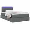 vidaXL Cama con almacenamiento y LED Gris oscuro 120 x 190 cm