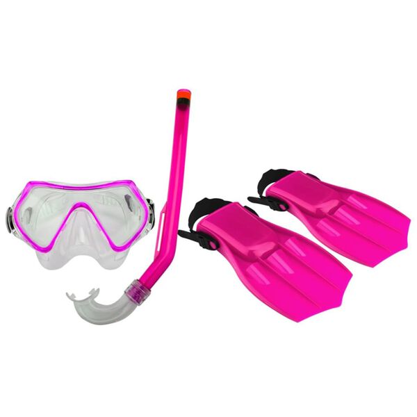 Waimea Set buceo junior gafas/snorkel/aletas 34-38 rosa/negro 88DS