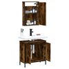 vidaXL Set de muebles ba&ntilde;o 2 pzas madera contrachapada roble ahumado