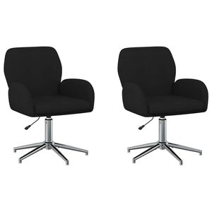 vidaXL Sillas de escritorio giratorias 2 uds. 54 x 58 x 90 cm Negro