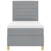 vidaXL Cama Box Spring LED con colch&oacute;n Gris Claro 90 x 190 cm tela