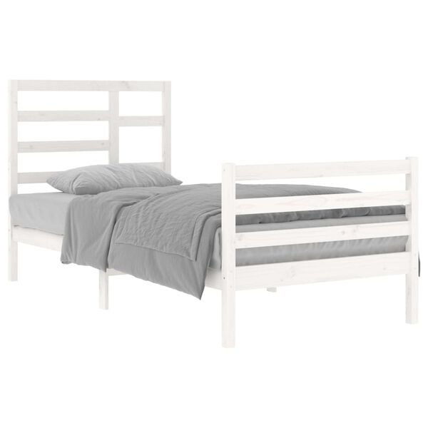 vidaXL Estructura de cama sin colchón madera maciza blanco 90x200 cm