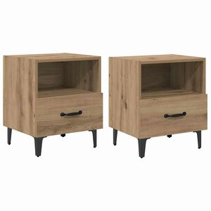 vidaXL Armario de Noche 2 pcs Roble artesanal 40 x 35 x 47,5 cm