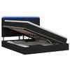 vidaXL Cama de almacenamiento LED con colch&oacute;n Negro 160 x 200 cm Tela
