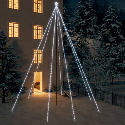 vidaXL Luces árbol Navidad interior/exterior 1300 LED blanco frío 8 m