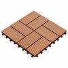 vidaXL Tile de Decking 11 uds. Teca 30 x 30 cm WPC