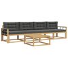 vidaXL Conjunto de sof&aacute;s de exterior 4 uds. Blanco y Antracita