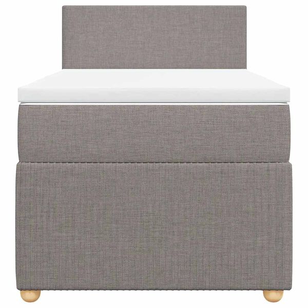 vidaXL Cama box spring con colch&oacute;n tela gris taupe 90x200 cm