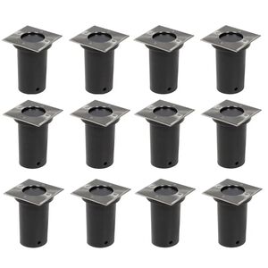 vidaXL Luces de suelo de exterior cuadradas 12 unidades