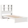vidaXL Cama con estanter&iacute;a sin colch&oacute;n madera maciza blanco 90x200 cm