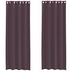 vidaXL Cortinas de gasa con ojales 2 uds morado 140x300 cm