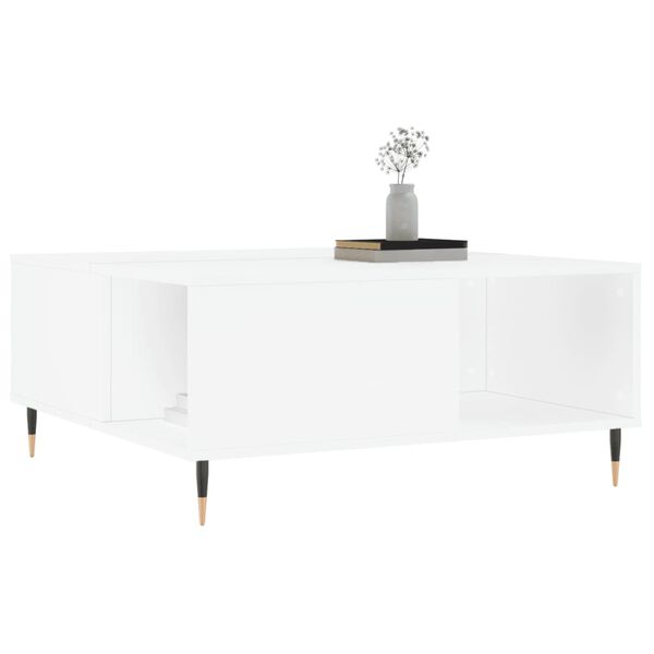 vidaXL Mesa de centro madera contrachapada blanco 80x80x36,5 cm