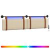 vidaXL Cabecero colgante Con luz LED Crema PU antiguo