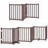 vidaXL Puerta de perros plegable 9 paneles madera &aacute;lamo marr&oacute;n 450 cm