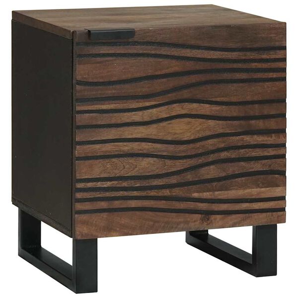 vidaXL Armario de Noche Nogal 40 x 33 x 46 cm Madera maciza de Acacia