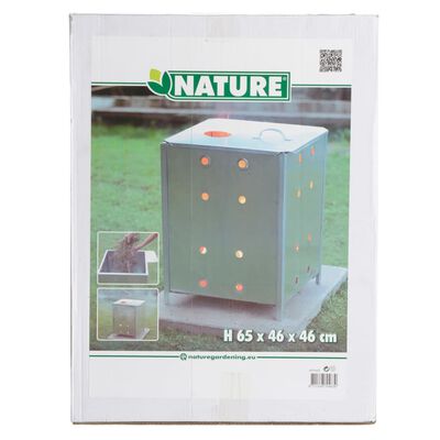 Nature Incinerador de jardín cuadrado de acero galvanizado 46x46x65 cm