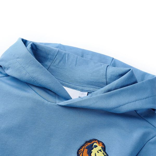 Sudadera infantil con capucha azul y amarillo suave 104