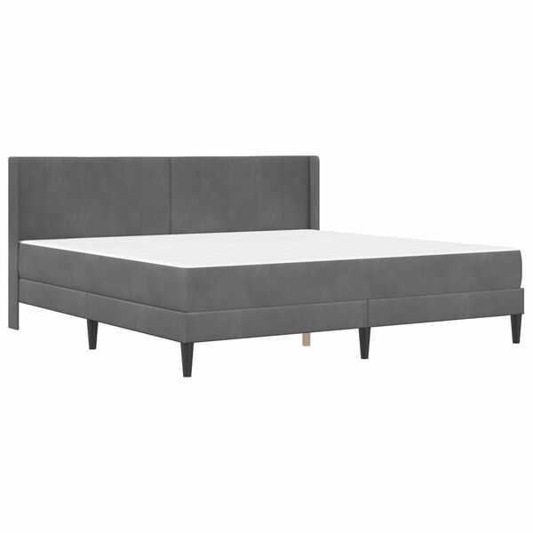 vidaXL Estructura de cama con colch&oacute;n Gris oscuro 200 x 200 cm
