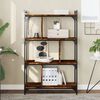 vidaXL Librer&iacute;a 4 estantes madera ingenier&iacute;a roble ahumado 76x32x123cm