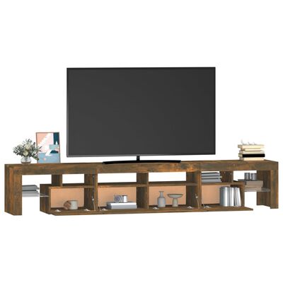 vidaXL Mueble de TV con luces LED color roble ahumado 230x36,5x40 cm