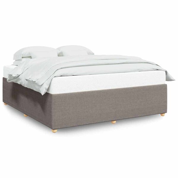 vidaXL Cama sin colch&oacute;n tela gris taupe 180x200 cm