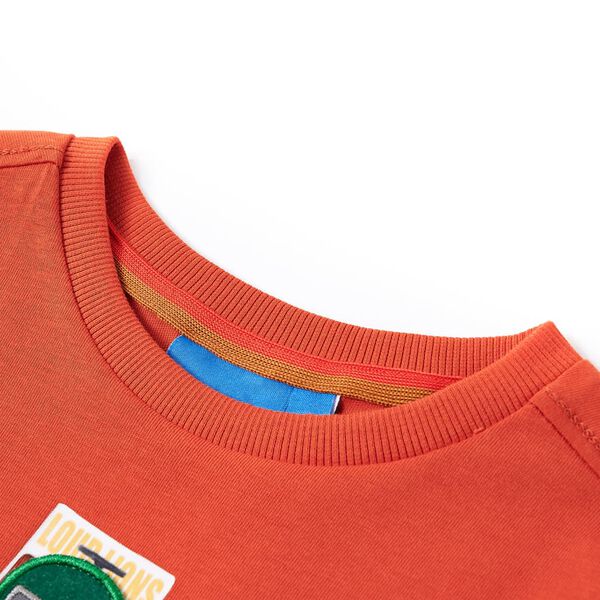 Camiseta infantil de manga larga naranja 92